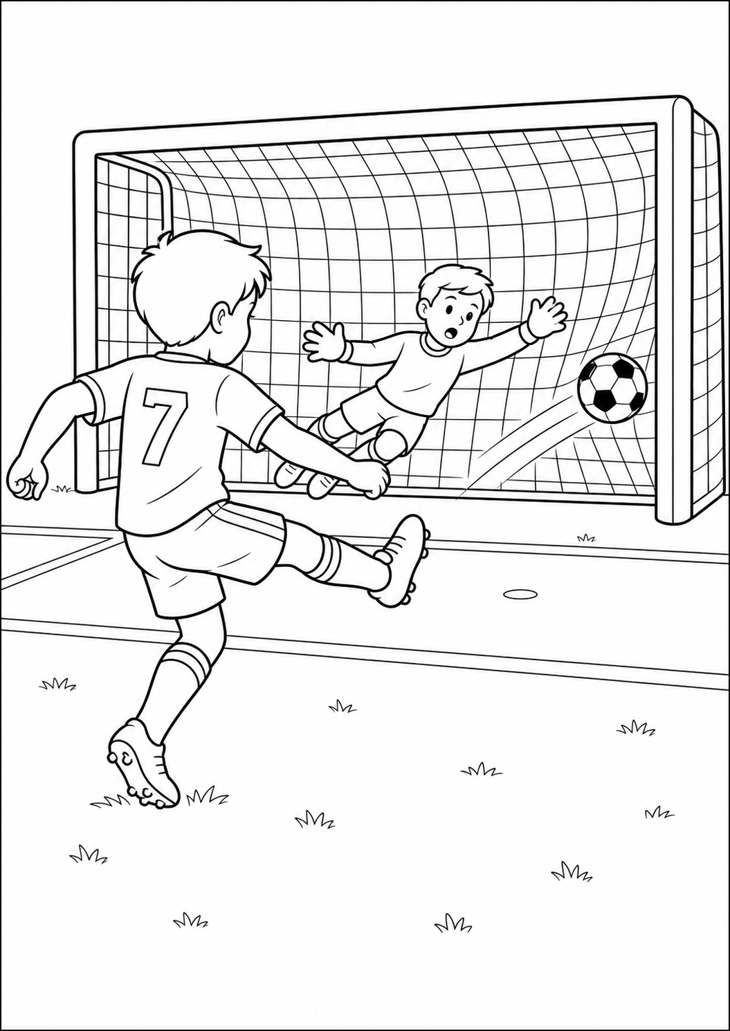 Voetbal kleurplaat