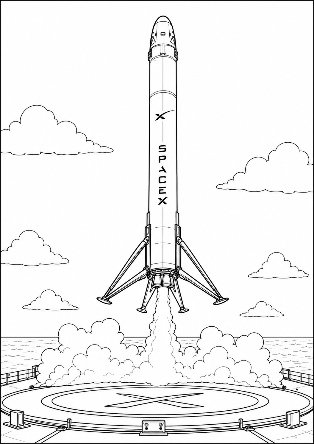 Space-X raket kleurplaat