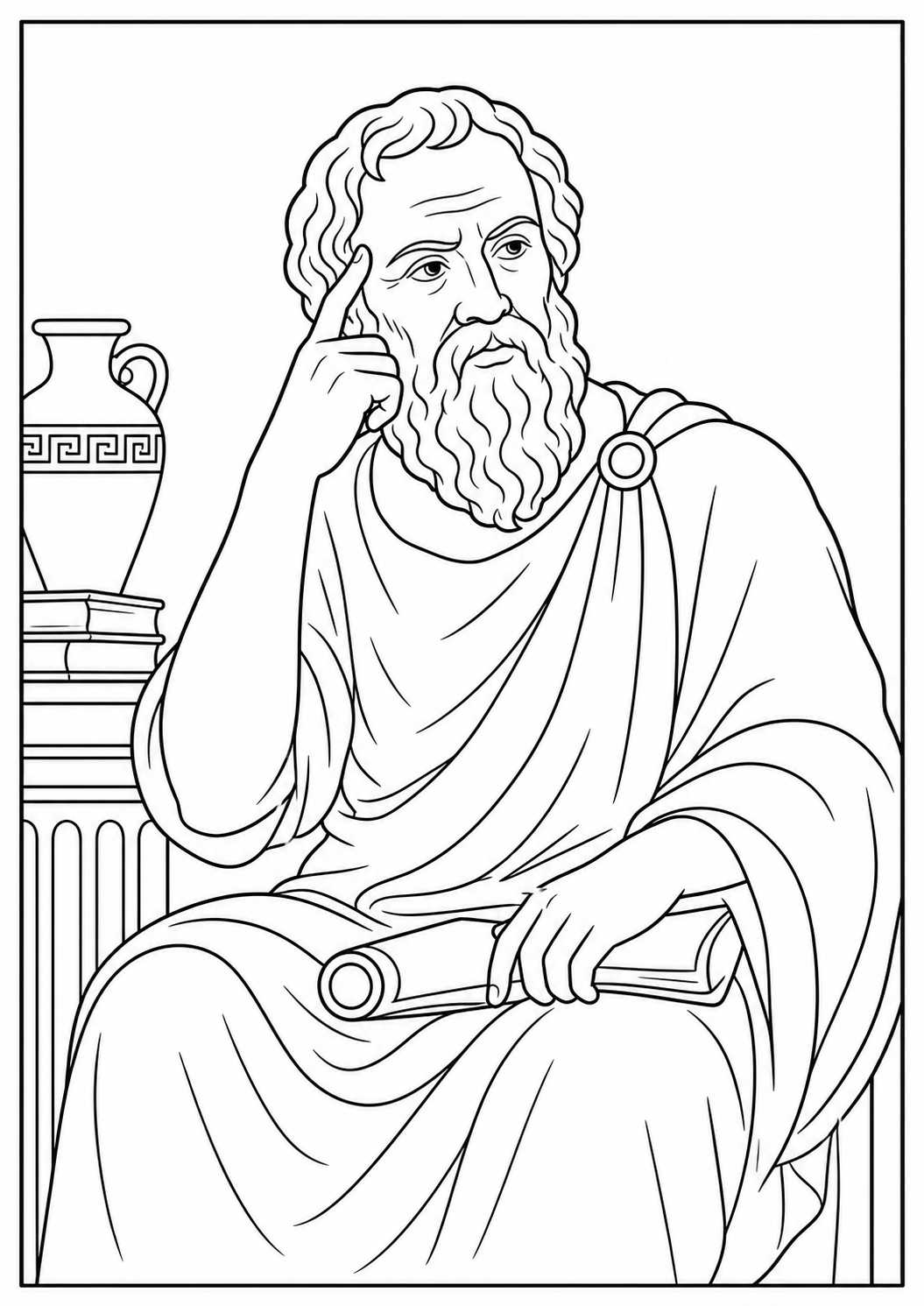 Plato kleurplaat