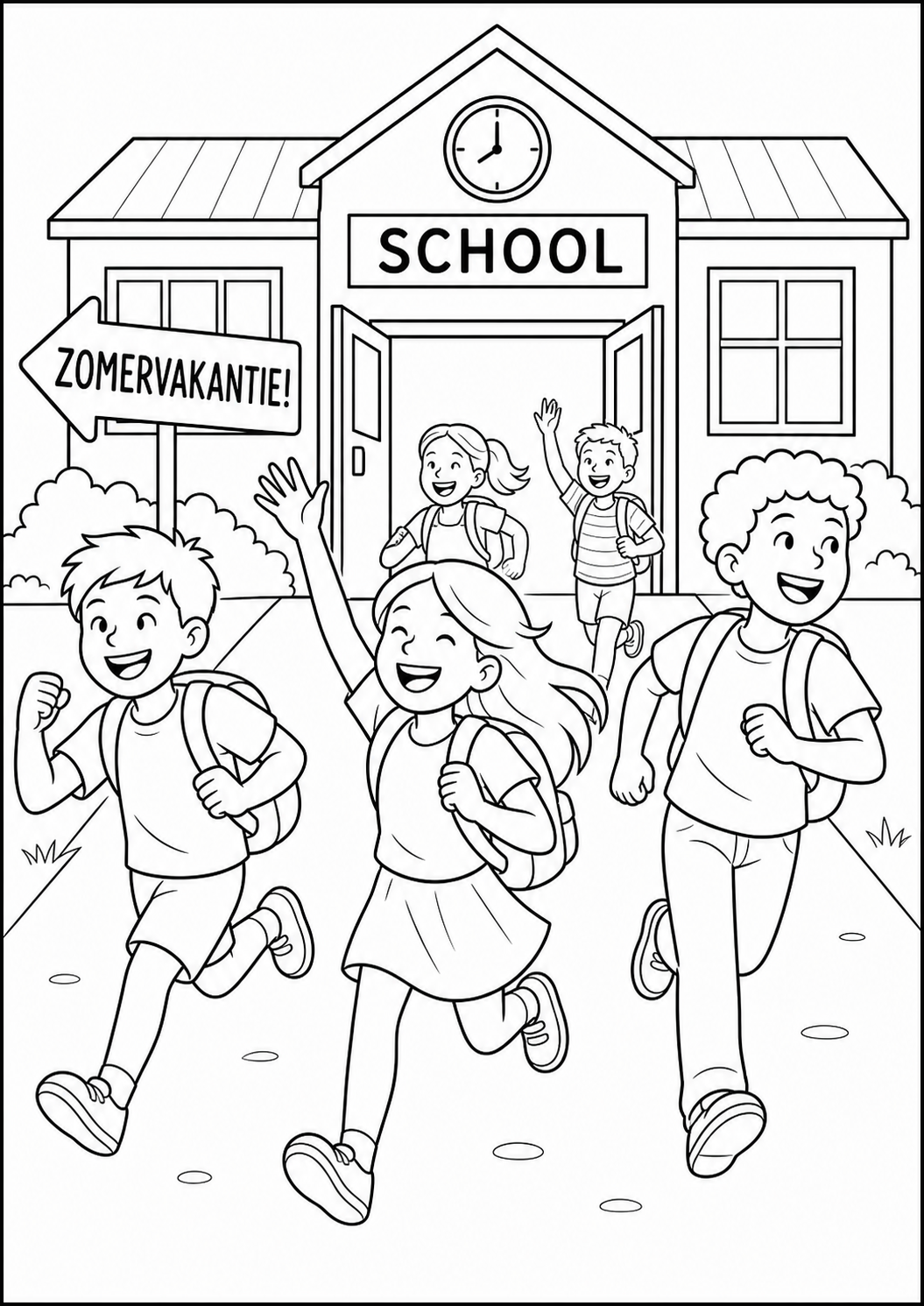 Zomervakantie kleurplaat