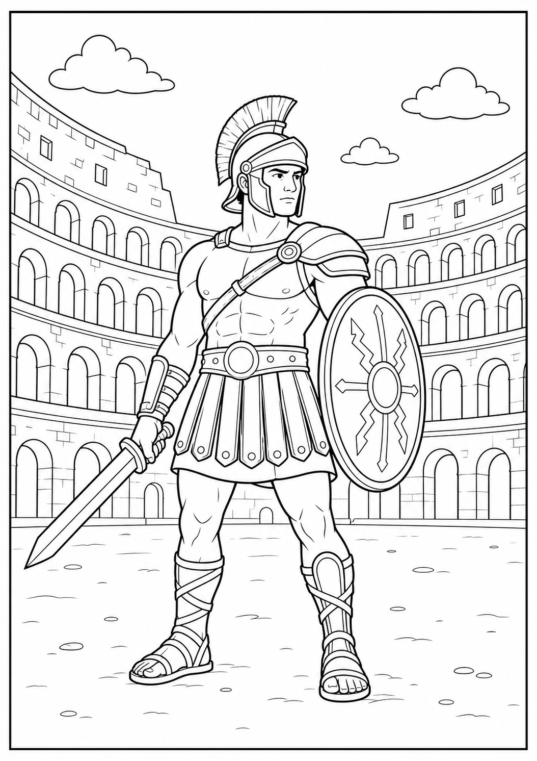 Gladiator Rome kleurplaat