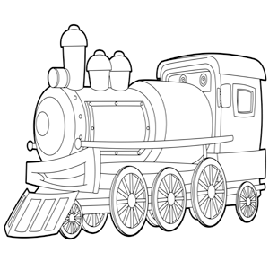 Locomotief kleurplaat