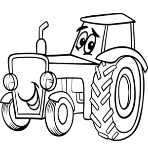 Vriendelijke tractor kleurplaat