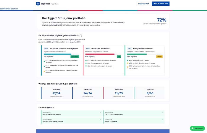 Digitale geletterdheid: zes leerlijnen in één omgeving