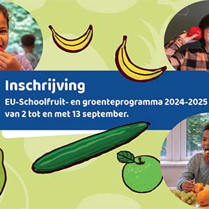 Inschrijving EU-Schoolfruit 2024-2025 van 2 t/m 13 september Inschrijving EU-Schoolfruit 2024-2025 van 2 t/m 13 september